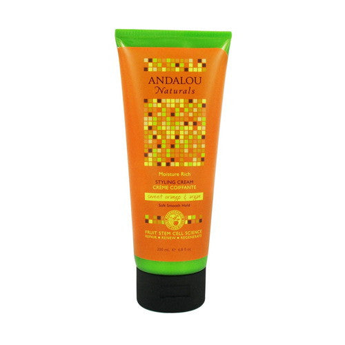 Andalou Naturals Moisture Rich Hair Styling Cream, Sweet Orange And Argan - 6.8 Oz